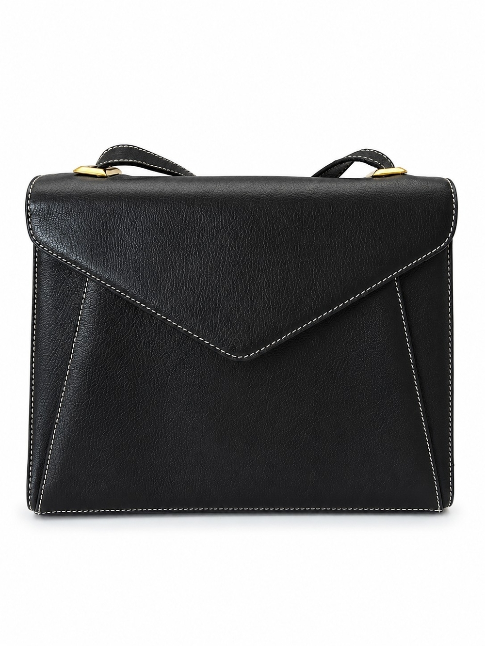 Ferragamo Black Envelope-Style Shoulder Bag (Vintage)